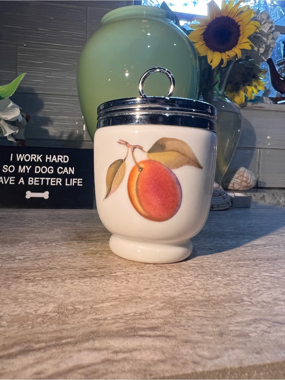 Royal Worcester Egg Coddler Jar with Chrome Lid